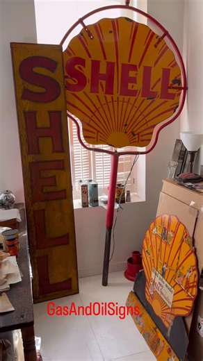ALL KEEPERS I just wanted to share with you 3 recent acquisitions for the Shell collection NFS/PAV #rudyshell #vintagegarage #vintagecar #vintagegasstation #automobilia #vintageshelloil #porcelainsign #woodenpaintedsign #huileshell #shelloil | Gas and Oil Signs