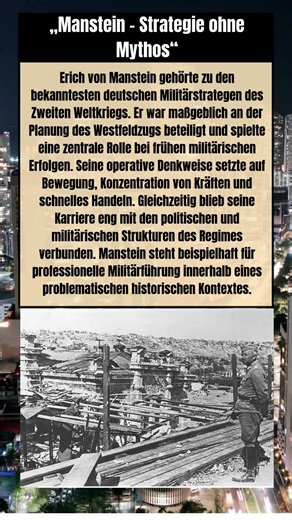 Erich von Manstein - Militärstratege des Zweiten Weltkriegs