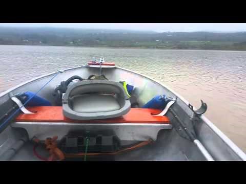 1958 18hp Johnson seahorse speed run on an aluminum 1966 14ft alumacraft F7 boat.