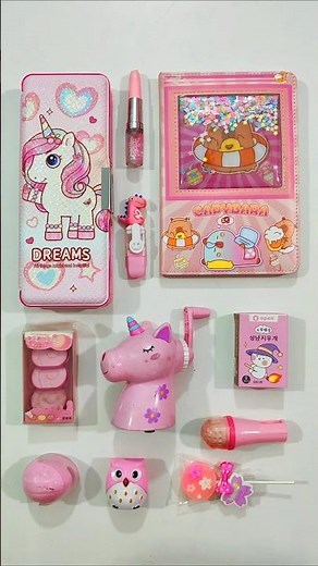 Satisfying Pink Stationery Items, Notebook, Sharpener, Erasner, Pencil Box #stationery #backtoschool