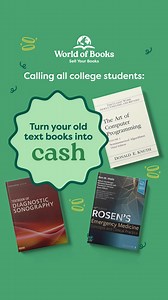 Got unused textbooks? Turn them into cash, it’s easy!  Scan, sell, and ship for FREE. Yep, it’s really that simple.  | World of Books - Sell Your Books | Facebook