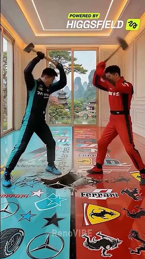 Mercedes ✨vs Ferrari🐎: The ULTIMATE Epoxy Floor Showdown!😮 #F1 #Short #Race #Win