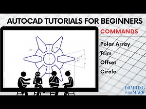 AutoCAD Tutorial - Polar Array, Trim, Offset, and Circle
