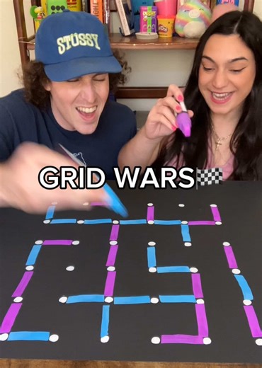 GRID WARS😈🏁 (Neon purple & blue edition) #gamenight #boardgames #games #coupleschallenge #challenge
