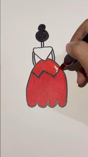 Beautiful Doll Drawing | Easy & Cute Marker Art Tutorial | Doodle and Shade
