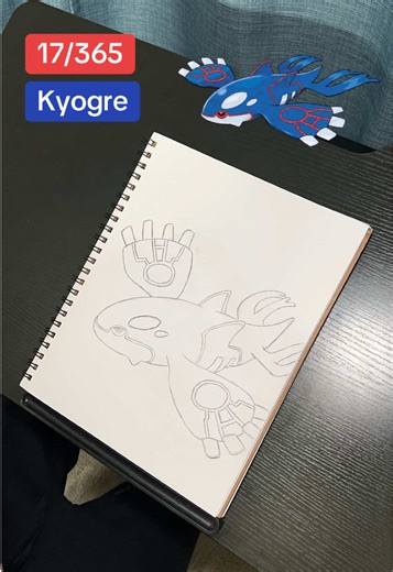 Drawing Kyogre the Sea Basin Pokémon. Kyogre is a legendary Water type Pokémon introduced in Generation 3 (Hoenn). Kyogre is apart of the Weather Trio consisting of Groudon and Rayquaza. Kyogre was given a Primal Form in the ORAS remakes. Kyogre’s abilty is Primordial Sea which creates heavy seas when Kyogre reverts to its Primal form. Drawing Kyogre 17/365 Drawing everyday in 2026 #drawing #pokemon #kyogre #asaprocky #brentfaiyaz
