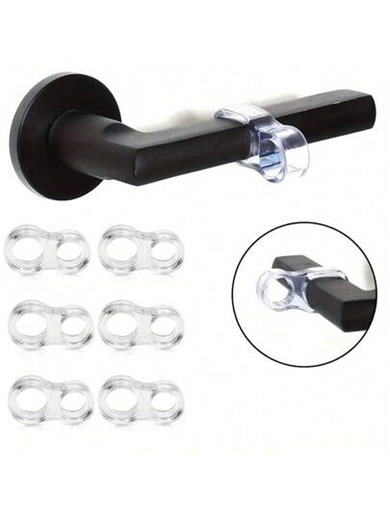 6pcs Shock-Absorbing Silicone Door Stopper Rings - Transparent PVC Quiet Handle Bumpers, Wall Protection, For Home & Office, Prevents Door Handles From Damaging Walls, Durable & Easy To Install, Door Stoppers, Wall Protectors, Modern Door Accessories, Flexible Design | SHEIN