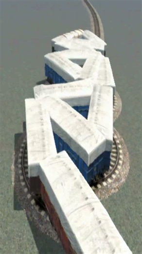 Massive Extreme Train Drift On Forked Railroad 💥😱🔥 BeamNG Train simulator 3D #shorts