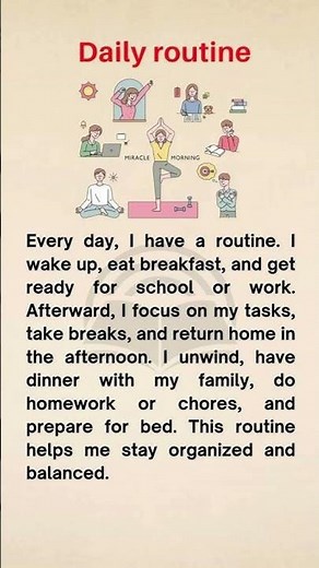 Daily routine | improve reading and speaking and listening skill