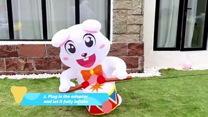 OurWarm 8 FT Easter Inflatables Outdoor Decorations, Drumming Inflatable Easter Bunny Decor, Easter Blow Ups for Outside Built-in LED Lights, Easter Inflatable for Yard Lawn Easter Decorations Outdoor