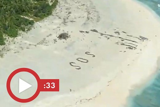 Men Rescued From Pacific Island After Writing SOS Message in Sand