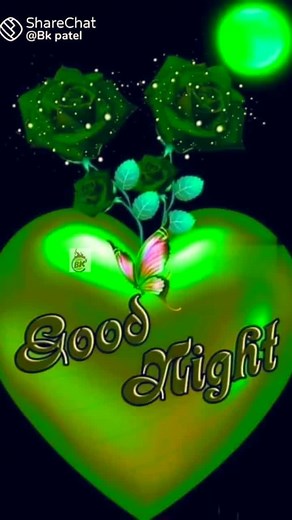 Good Night Animated Heart Showcase with Sparkling Effects