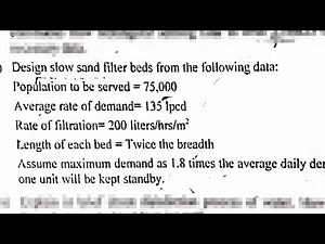 Slow Sand Filter Design | Water Treatment | Water Supply Engineering