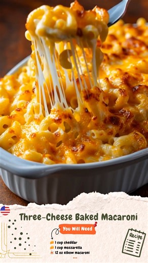 7.2K views · 15 reactions | Three-Cheese Baked Macaroni Rich,...
