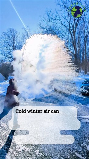 When you throw boiling hot water into the cold air, it breaks into tiny drops and turns into steam. Tiny drops cool down really fast! Cold winter air can’t hold much steam, so the water freezes right away and turns into snow. Boom—instant snow! ❄️ | Science Explorers