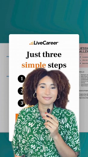 Time for a new resume?  Follow these 3 quick steps with our #ResumeBuilder, and you’ll have an updated resume in minutes. ‍ Access to our builder here: https://livecareer.pulse.ly/feeie7dxj4 ✨ #Resume #Career #GetHired #Tips #JobSeekers #Tips | LiveCareer | Facebook