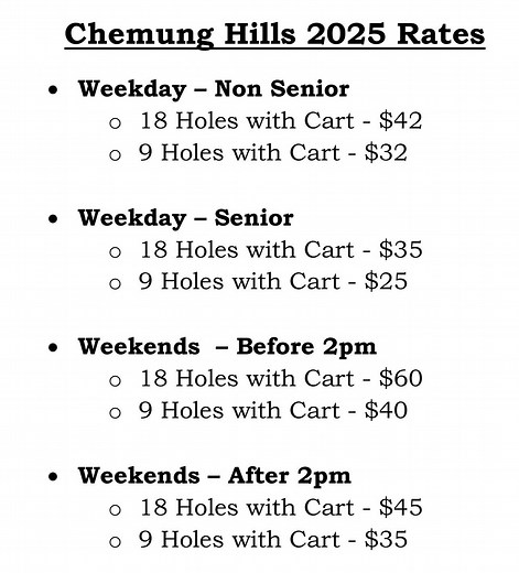 Outdoor Golf - Chemung Hills Golf Banquet Center