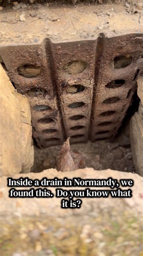 Inside a drain in Normandy, we found this. Do you know what it is? #ww2history