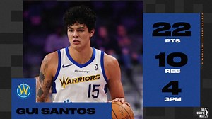 22 PTS 🇧🇷 10 REB 🇧🇷 4 3PT Brazilian sensation Gui Santos dropped a double-double tonight for the Santa Cruz Warriors. He’s averaging 15.7 points and 6.0 rebounds this season! | NBA G League