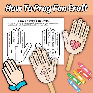 How to Pray Fan Craft for Kids Sunday School Bible Lesson, Learn to Pray Printable Church Activity, Teach Me to Pray 5 Finger Prayer Hand - Etsy Canada