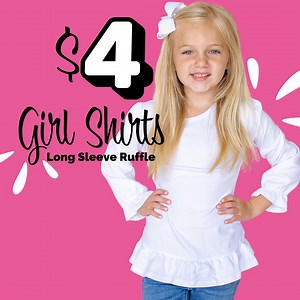 Discounted Girl's Long Sleeve Ruffle Shirt - Etsy