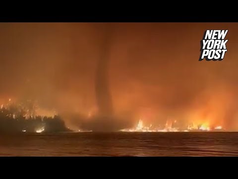 'Incredibly Rare' Fire Whirl Forms Over Canadian Lake