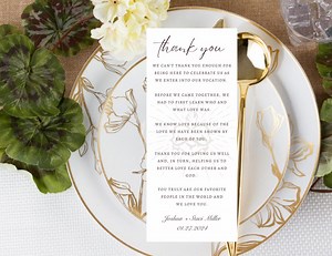 Classic Thank You Note, Wedding Table Thank You Card Template, Place Setting Thank You Letter, Wedding Napkin Note, Canva Template - Etsy Canada