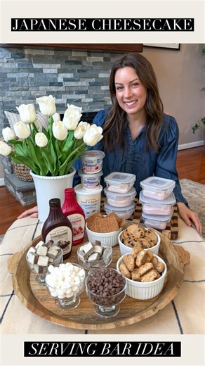 Make a delicious Japanese Cheesecake Bar 😍🙌🏻 I’m sure by now you have seen the viral Japanese Cheesecakes, and here is a fun spin on creating a customizable set up 🤗🍰 I grabbed my ingredients at @shopritestores and I’m mixing together Philadelphia Whipped Cream Cheese (both Mixed Berry & Strawberry for two options) and Bowl & Basket vanilla yogurt to make our cheesecake mixture 🩷 It’s soo smooth and creamy!! 😋 Next adding various Bowl & Basket cookie, treat, and syrup options to choose fr