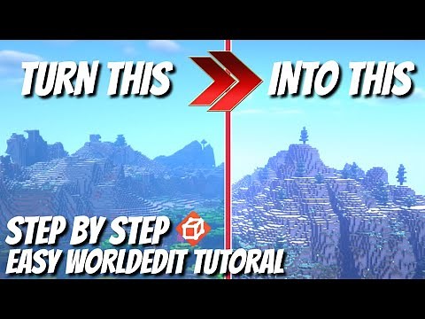 How to Use WorldEdit in Minecraft: Making a Mountain Range Step by Step Tutorial (World Edit Basics)