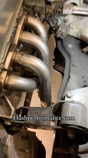 We are working on a K24a2 92 Prelude. We are using the @ktuned budget stainless steel header. The Preludes rear cross member is tall. Using an exhaust without a double row primary helped us and cleared well after removing a small amount of material. This header has been our go to for its cost but over all versatility. #ktuned #kswaptheworld #hushperformance #kswapprelude | Hush Performance