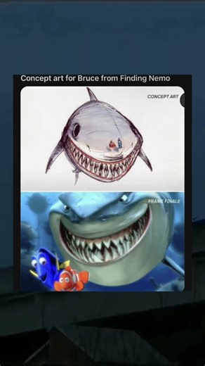 Bruce the Shark in Finding Nemo - Scary Concept Art Revealed