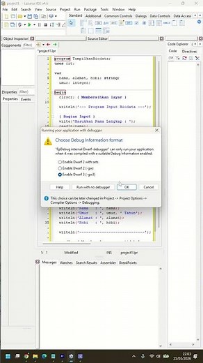 Menjalankan Koding Pascal di Lazarus IDE (Free Pascal) Windows 11 #windows11 #programming #koding