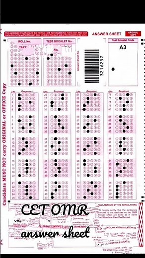 CET OMR answer sheet