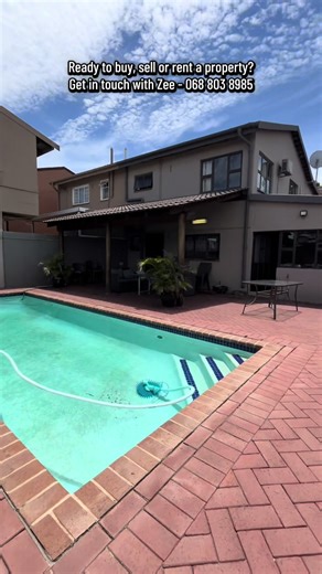 3 bedroom home with pool | Phoenix Price - R1 495 000 Call Zee - 0688038985 Space to live comfortably, entertain with ease and enjoy everyday moments. • 3 bedrooms with built-in cupboards • Balcony • Pool & paved outdoor space • Air-conditioning • Alarm system • Garage storage Call or DM to view. #realestate #justlisted #hometour #realestateagent #phoenix