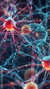 Neural Network. Cognitive Function of the Human Brain and Concept of Nerves. Nerve Cells.