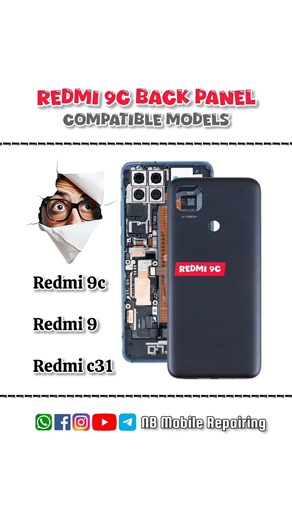 Redmi 9C Back panal compatible models ✅