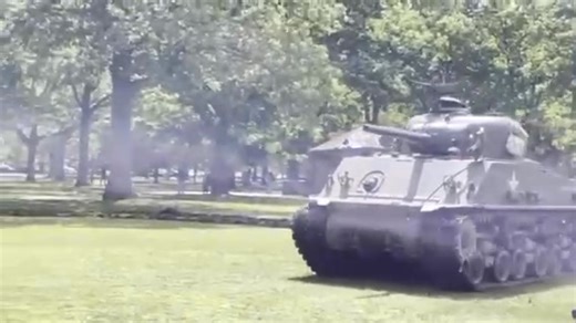 A "quick step" view of the arrival of the armor column from The Museum of American Armor for Memorial Day ceremonies presided over by Nassau County Executive Bruce Blakeman. Video is courtesy of Jason Sanders. | Museum of American Armor