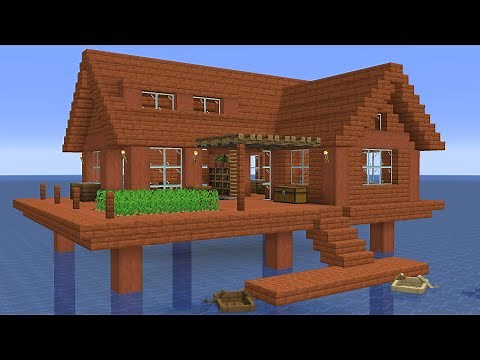 Minecraft - How to build an Acacia Survival Base House on Water