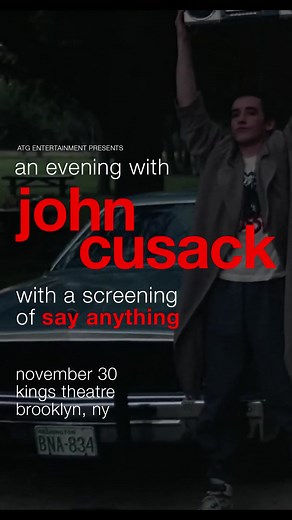 2.6K views | Join John Cusack for a special screening of coming-of-age classic "Say Anything" on Nov. 30! ️ Tickets on sale now. | Kings Theatre | Facebook