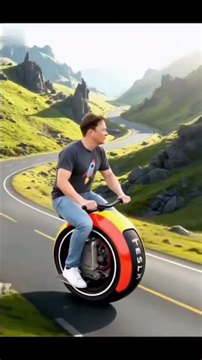 ELON MUSK ONE WHEEL TESLA SUPERBIKE TANITIYOR #superbike #elonmusk #tesla #ytshorts #usa #shorts #ai