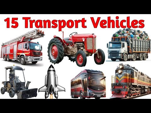 15 Transport Vehicles for Kids 🚗🚌 | Learn Transport Vehicle Names with Pictures & Sounds