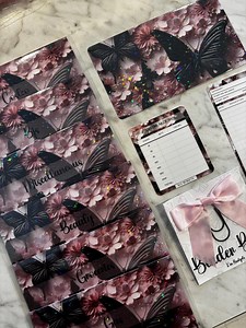 Pink & Black Spring Butterfly Collection A7/A6/A7 Long Cash Stuffing Envelopes - Etsy
