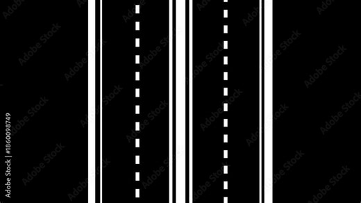 Road icon set .Paper cut icon with dotted line . up ,down ,Road sign. Highway vector, driving concept isolated on black background . 4k video ,motion ,graphic animation ,