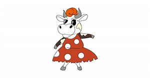 Kawaii cow standing up coloring page ♥ Online and Print for Free!