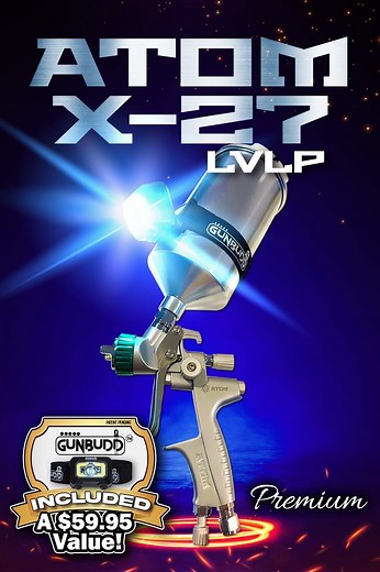 ATOM X27 Professional Spray Gun - MP LVLP Solvent/Waterborne w/ GunBud