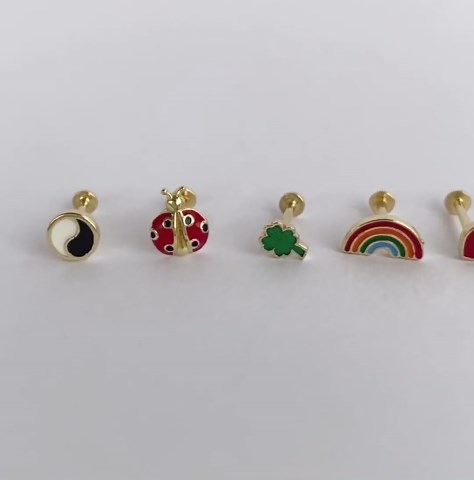 Ladybug Piercing, 14K Solid Gold Ladybird Earring, Animal Jewelry, Ladybug Tragus Piercing, Beetle Earring, Good Luck Jewelry, Gift for Her - Etsy