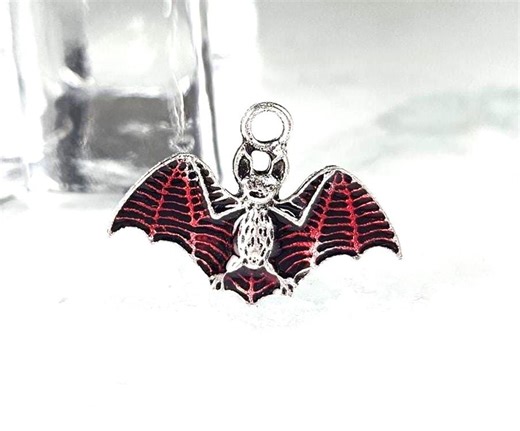 10 Pc Lots Red Enamel Flying Bat, Halloween Vampire Creepy, Scary Spooky, Dracula, Twilight, Charms /pendants Zinc Alloy-one Sided-16 X23mm - Etsy