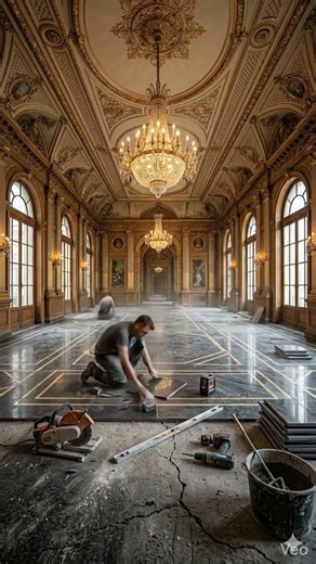 Modern luxury hotel epoxy flow constructing Time Lapse