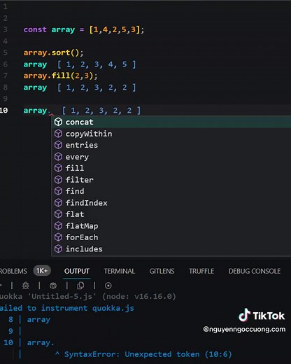 7 Methods of Array In Javascript That You Need To Know. #javascript #learning #learnontiktok #learneveryday #programming #hoclaptrinh