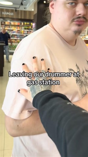 Leaving our drummer at a gas station 🫡